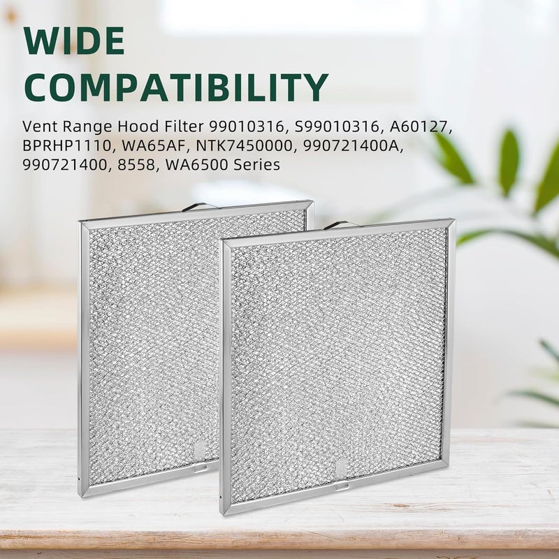 Fetechmate S99010316 99010316 Range Hood Grease Filter 11-1/4" x 11-3/4" Fit for Br-oan Nu-tone Ken-more Stove by Replaces 990721400A, 990721400, WA65AF, NTK7450000-2 PACK - Image 3